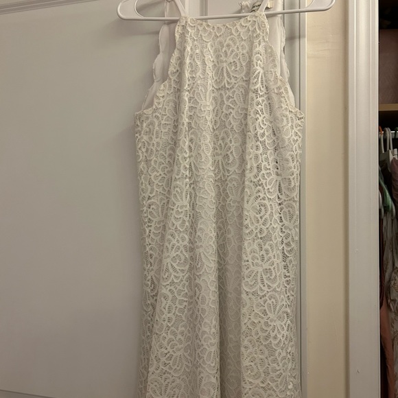 Francesca’s White, High neck, lace short dress - Picture 1 of 1